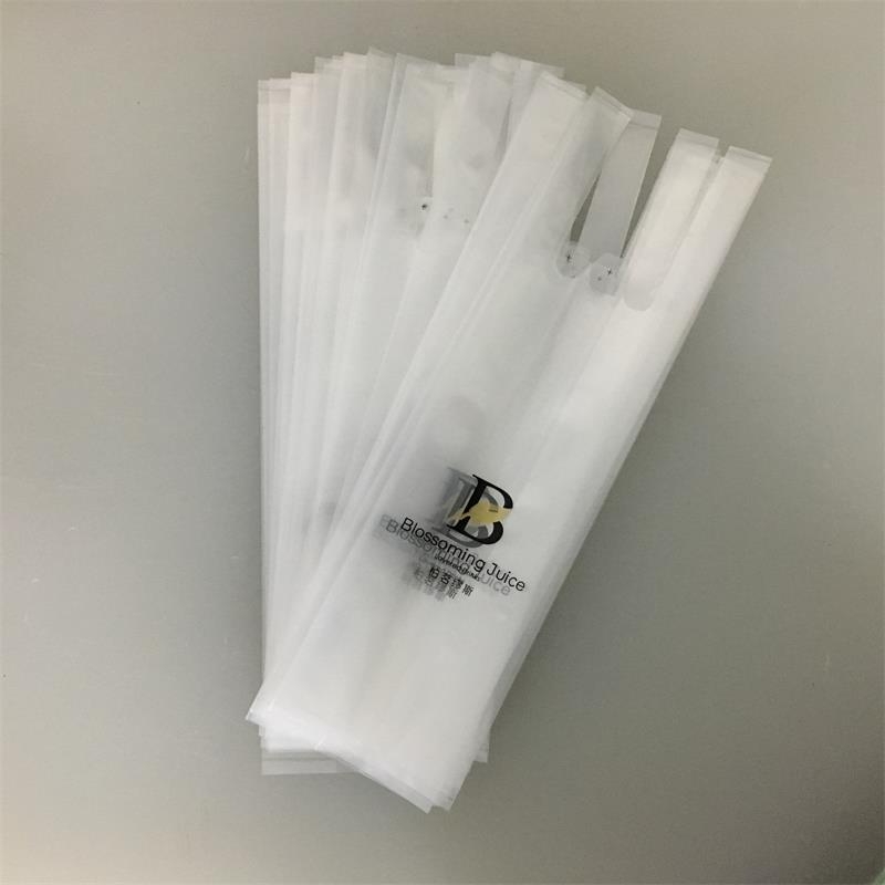 PE背心式风琴奶茶袋定制_东莞食品用奶茶袋_便携外卖袋?