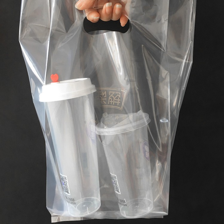 东莞PE 双杯风琴奶茶袋_双杯加固手提奶茶袋_厂家直供定制印刷